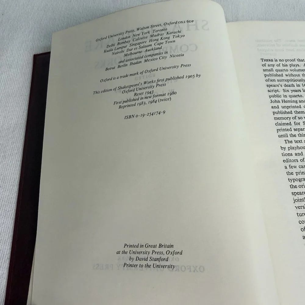 The Complete Works of Shakespeare Oxford University Press Great Britain